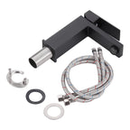 Square Single Handle Single Hole Bathroom Faucet in Matte Black