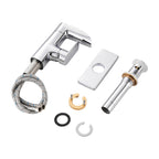 Waterfall Single Handle Single Hole Low Arc Bathroom Faucet With Metal Pop Up Drain Assembly Sink Faucet in Chrome