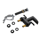 Rotatable 4 in. Centerset Double Bathroom Faucet with Drain kit Included Waterfall Lavatory in Matte Black