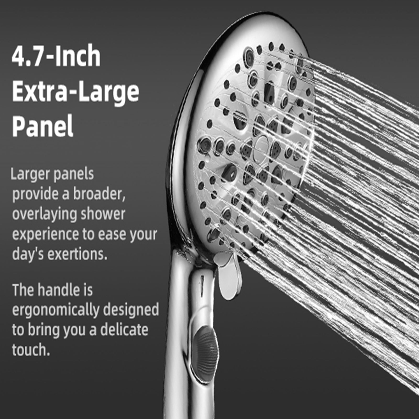 High Pressure 5.12 in. 9-Spray Patterns Wall Mount Handheld Shower Head with Bult-in Power Wash 1.8 GPM in Chrome
