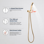 12 " Rain Single Handle 1-Spray Shower Faucet Kit Handheld Combo with Valve 1.8 GPM Adjustable Dual Shower Heads in Gold