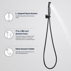 Rain Single Handle 1-Spray Shower Faucet 2.5 GPM 10 " with Valve Pressure Balance Dual Shower Heads in Black