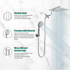 Rainfull 2-in-1 9-Spray Patterns Adjustable Fixed Shower Head with Filter 1.8 GPM and Handheld Shower Head in Chrome