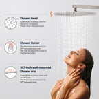 10 " Single Handle 2-Spray Shower Faucet Handheld Combo with Valve 1.8GPM Adjustable Dual Shower Head in Brushed Nickel