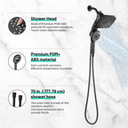 Magnetic 2-in-1 5-Spray  Adjustable Dual Shower Heads Wall Mount Fixed and Handheld Shower Head 2.5 GPM in Black