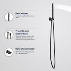 Rain Single Handle 1-Spray with Valve 1.8 GPM 12 " Shower Faucet Pressure Balance Dual Shower Heads in Black