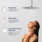 Rain Single Handle 1-Spray with Valve 1.8 GPM 12 " Shower Faucet Pressure Balance Dual Shower Heads in Chrome