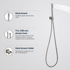 Rain Single Handle 1-Spray with Valve 1.8 GPM 12 " Shower Faucet Pressure Balance Dual Shower Heads in Brushed Nickel