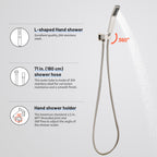 10 " Single Handle 2-Spray Shower Faucet Handheld Combo with Valve 1.8GPM Adjustable Dual Shower Head in Brushed Nickel