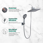 Rainfall Shower Head Combo 6-Spray 12 in. Wall Mount Dual Shower Heads and Handheld Shower Head with 1.8 GPM in Chrome