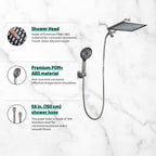 Rainfall Shower Head Combo 6-Spray 12 in. Wall Mount Dual Shower Heads and Handheld Head with 1.8 GPM in Brushed Nickel