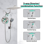 Rainfull 2-in-1 9-Spray Patterns Adjustable Wall Mount Shower Head with Filter 2.5 GPM and Handheld Shower Head in Nickel