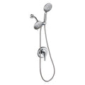4.7 " Single Handle 5-Spray Shower Faucet Kit Handheld Combo with Valve 1.8 GPM Adjustable Dual Shower Heads in Chrome