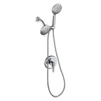 4.7 " Single Handle 5-Spray Shower Faucet Kit Handheld Combo with Valve 1.8 GPM Adjustable Dual Shower Heads in Chrome
