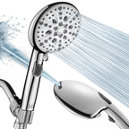 High Pressure 5.12 in. 9-Spray Patterns Wall Mount Handheld Shower Head with Bult-in Power Wash 1.8 GPM in Chrome