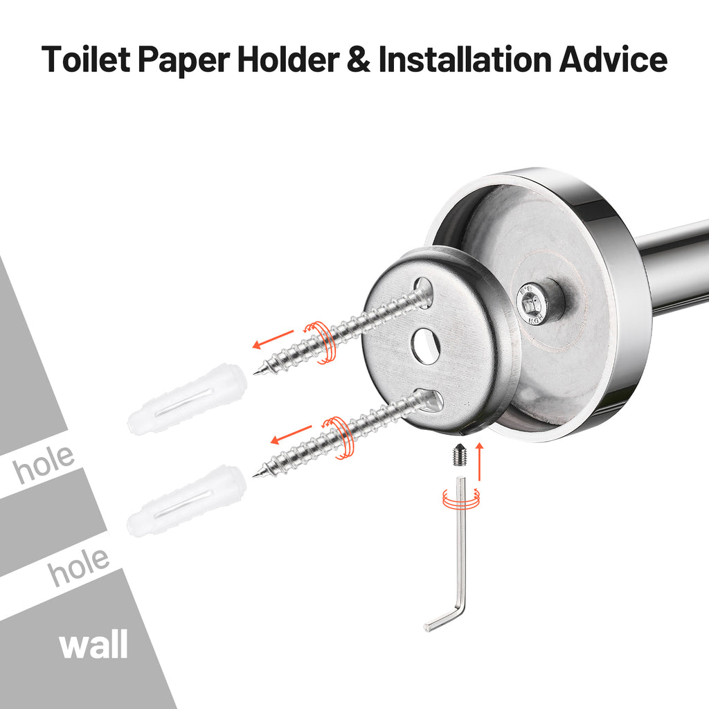 Deluxe Wall Mount Pivot Arm Toilet Paper Holder Bath Hardware Accessory in Chrome