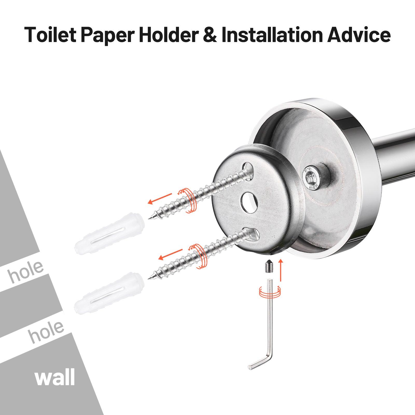 Deluxe Wall Mount Pivot Arm Toilet Paper Holder Bath Hardware Accessory in Chrome