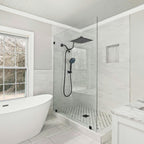 Rainfull 2-in-1 9-Spray Patterns Adjustable Wall Mount Shower Head with Filter 2.5 GPM and Handheld Shower Head in Black