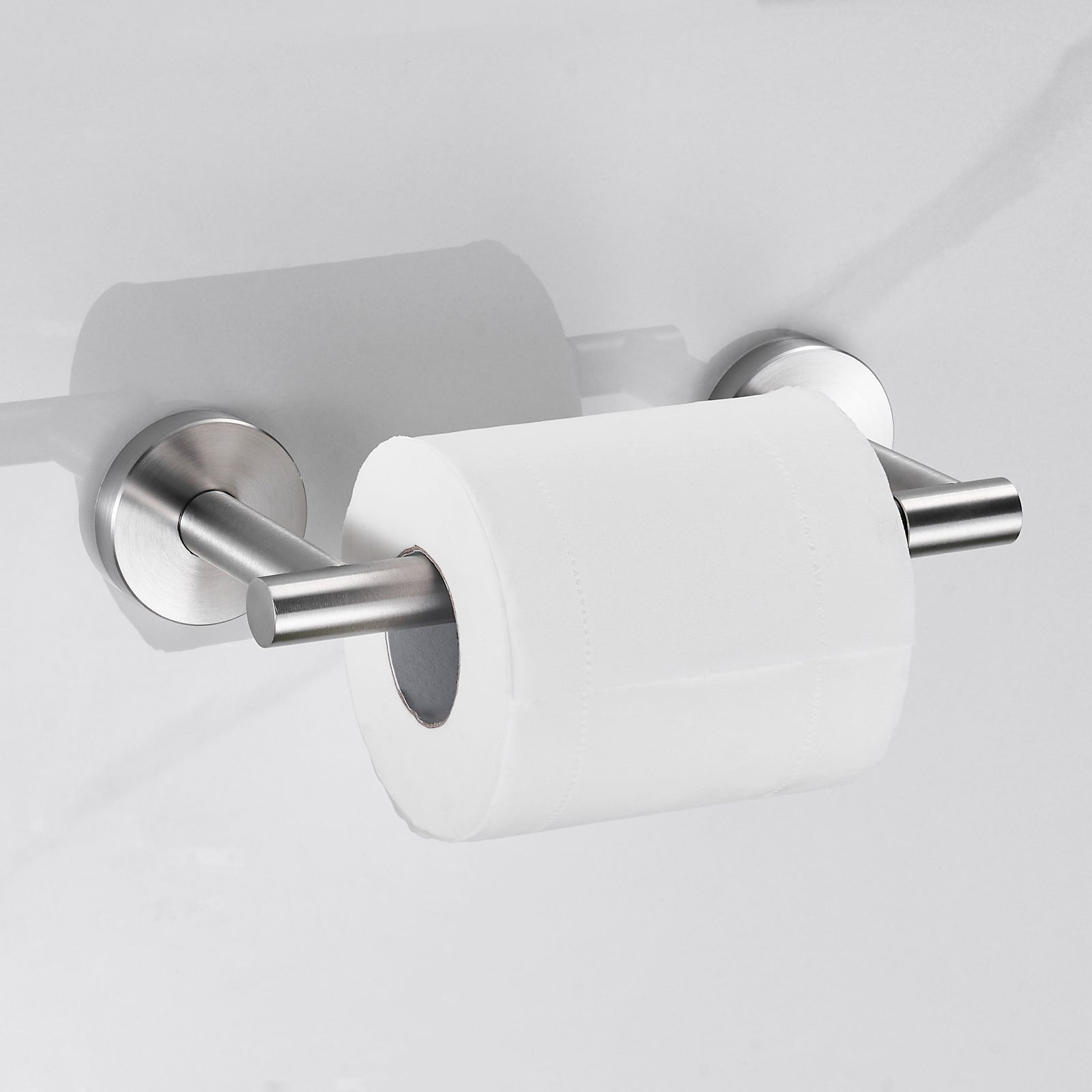Deluxe Wall Mount Pivot Arm Toilet Paper Holder Bath Hardware Accessory in Brushed Nickel