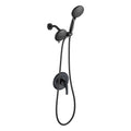 4.7 " Single Handle 5-Spray Shower Faucet Kit Handheld Combo with Valve 1.8 GPM Adjustable Dual Shower Heads in Black