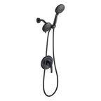 4.7 " Single Handle 5-Spray Shower Faucet Kit Handheld Combo with Valve 1.8 GPM Adjustable Dual Shower Heads in Black