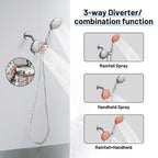 4.7 " Single Handle 5-Spray Shower Faucet Kit Handheld Combo with Valve 1.8 GPM Adjustable Dual Shower Heads in Chrome