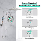 Rainfull 2-in-1 9-Spray Patterns Adjustable Wall Mount Shower Head with Filter 2.5 GPM and Handheld Shower Head in Chrome