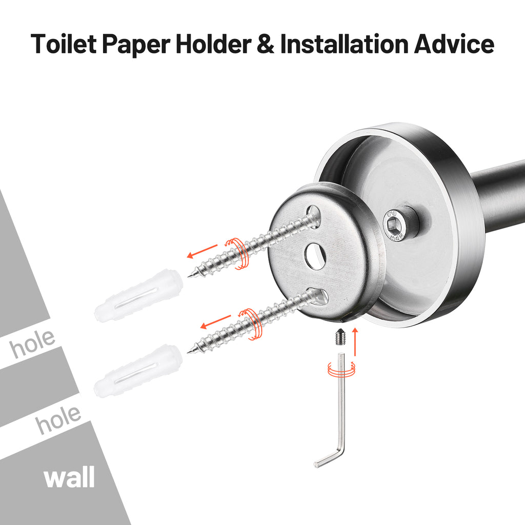 Deluxe Wall Mount Pivot Arm Toilet Paper Holder Bath Hardware Accessory in Brushed Nickel