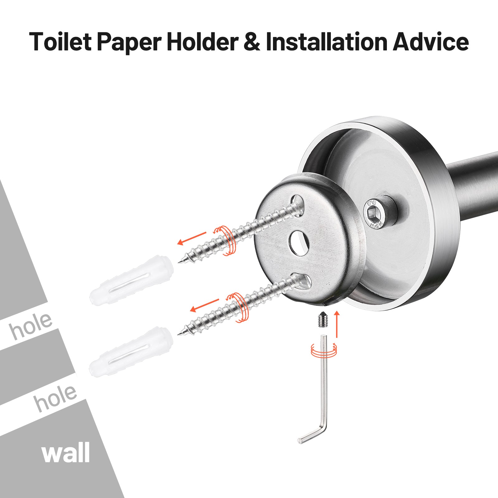 Deluxe Wall Mount Pivot Arm Toilet Paper Holder Bath Hardware Accessory in Brushed Nickel