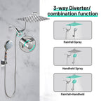 Rainfull 2-in-1 9-Spray Patterns Adjustable Wall Mount Shower Head with Filter 2.5 GPM and Handheld Shower Head in Chrome