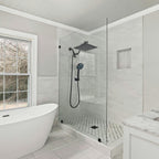 Rainfull 2-in-1 9-Spray Patterns Adjustable Wall Mount Shower Head with Filter 2.5 GPM and Handheld Shower Head in Black