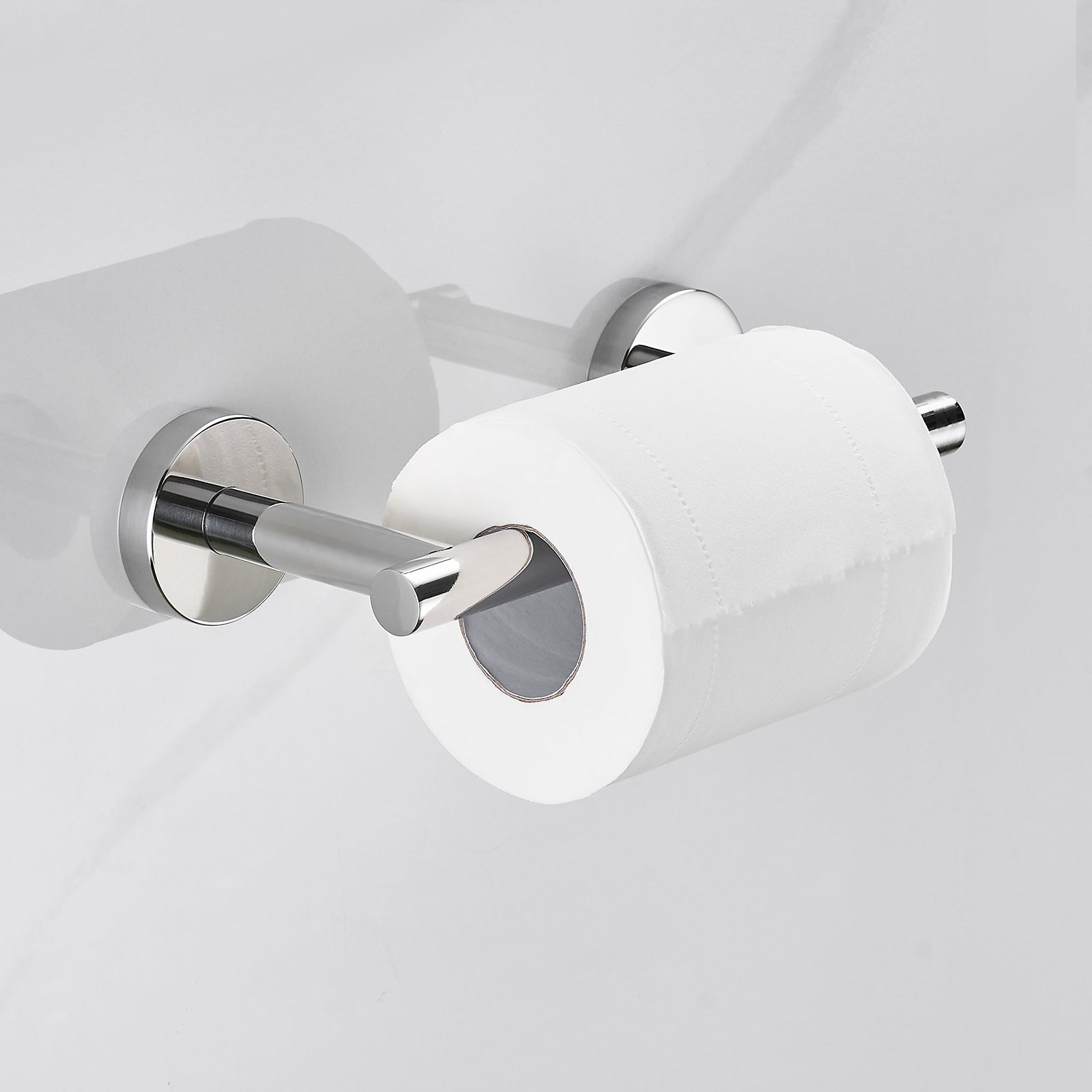 Deluxe Wall Mount Pivot Arm Toilet Paper Holder Bath Hardware Accessory in Chrome