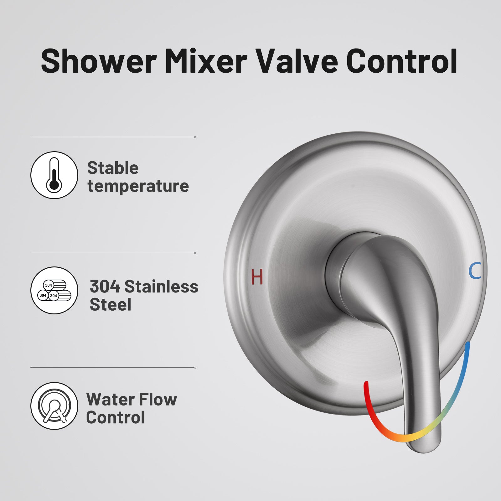 Rain 5-Spray Handheld Shower Combo Shower Faucet with Valve 1.8 GPM 4.7 " Adjustable Dual Shower Heads in Brushed Nickel