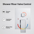 Rain Single Handle 1-Spray with Valve 1.8 GPM 12 " Shower Faucet Pressure Balance Dual Shower Heads in Chrome