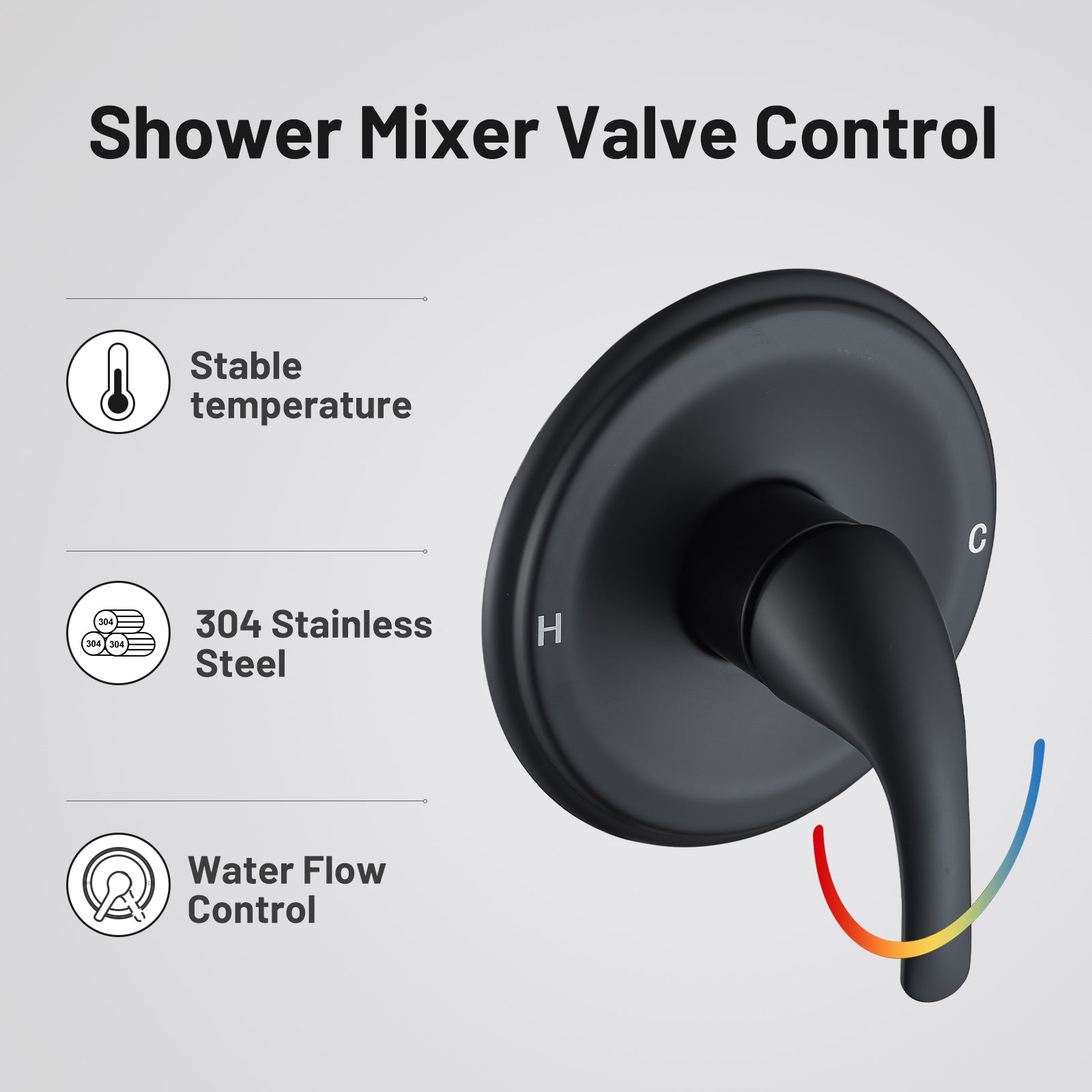 4.7 " Single Handle 5-Spray Shower Faucet Kit Handheld Combo with Valve 1.8 GPM Adjustable Dual Shower Heads in Black