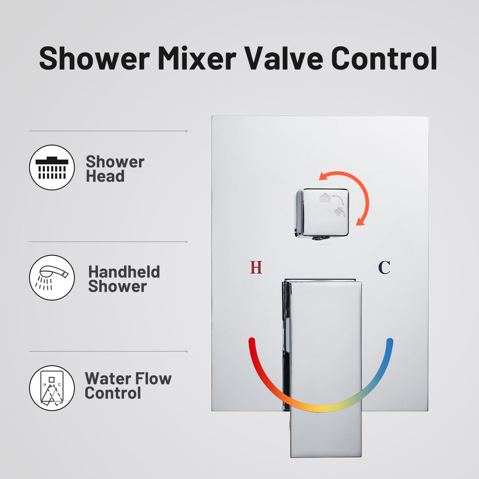 Rain Single Handle 2-Spray 10 in. Shower Faucet Handheld Combo with Valve 1.8 GPM Adjustable Dual Shower Heads in Chrome