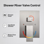 10 " Single Handle 2-Spray Shower Faucet Handheld Combo with Valve 1.8GPM Adjustable Dual Shower Head in Brushed Nickel