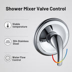 4.7 " Single Handle 5-Spray Shower Faucet Kit Handheld Combo with Valve 1.8 GPM Adjustable Dual Shower Heads in Chrome