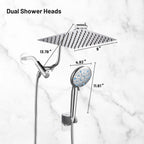 Rainfull 2-in-1 9-Spray Patterns Adjustable Wall Mount Shower Head with Filter 2.5 GPM and Handheld Shower Head in Chrome