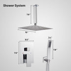 Rain Single Handle 1-Spray Shower Faucet 2.5 GPM 10 " with Valve Pressure Balance Dual Shower Heads in Chrome