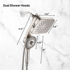 Magnetic 2-in-1 5-Spray Adjustable  Dual Shower Heads Wall Mount Fixed and Handheld Shower Head 2.5 GPM in Nickel