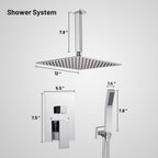 Rain Single Handle 1-Spray with Valve 1.8 GPM 12 " Shower Faucet Pressure Balance Dual Shower Heads in Chrome
