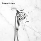 7-Spray Pattern 4.92 in. Wall Mount Handheld System Heads 1.8 GPM with Filter，Removable Shower hose in Chrome
