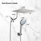 Rainfull 2-in-1 9-Spray Patterns Adjustable Wall Mount Shower Head with Filter 2.5 GPM and Handheld Shower Head in Chrome