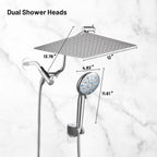 Rainfull 2-in-1 9-Spray Patterns Adjustable Fixed Shower Head with Filter 1.8 GPM and Handheld Shower Head in Chrome