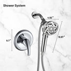 Rainfull 7-Spray Handheld Shower Faucet Kit with Valve 1.8 GPM and 4.9 in. Adjustable Filtered Shower Head in Chrome
