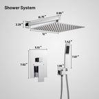 Rain Single Handle 2-Spray 10 in. Shower Faucet Handheld Combo with Valve 1.8 GPM Adjustable Dual Shower Heads in Chrome