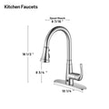 Touchless Single Handle Gooseneck Pull Down Sprayer Kitchen Faucet with Deckplate Pull Out Sink Faucet in Chrome