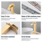 Arc Waterfall Single Handle Single Hole Bathroom Faucet in Gold