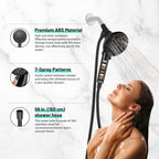 7-Spray Pattern 4.92 in. Wall Mount Handheld Shower Heads 1.8 GPM with Filter，Removable Shower hose in Matte Black